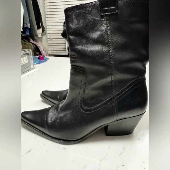 STAUD JUNE BOOTS BLACK LEATHER SIZE 39 🖤 - Picture 8 of 12